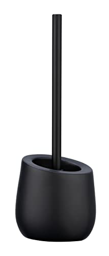 WENKO WC-Garnitur Badi Schwarz, hochwertige Keramik mit matter Oberfläche, inkl. WC-Bürste mit Silikon-Bürstenkopf und Anti-haft-Wirkung im Sale
